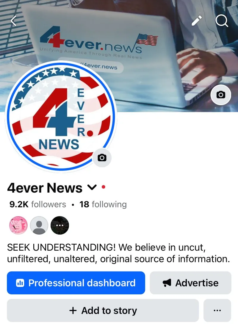 Perfil de Facebook de 4ever News con 9.2 mil seguidores